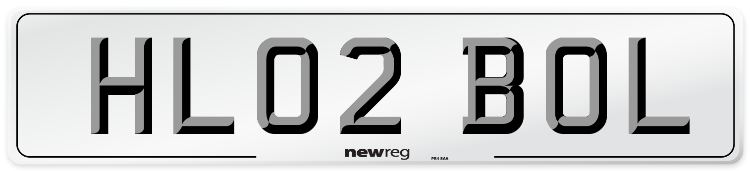 HL02 BOL Number Plate from New Reg